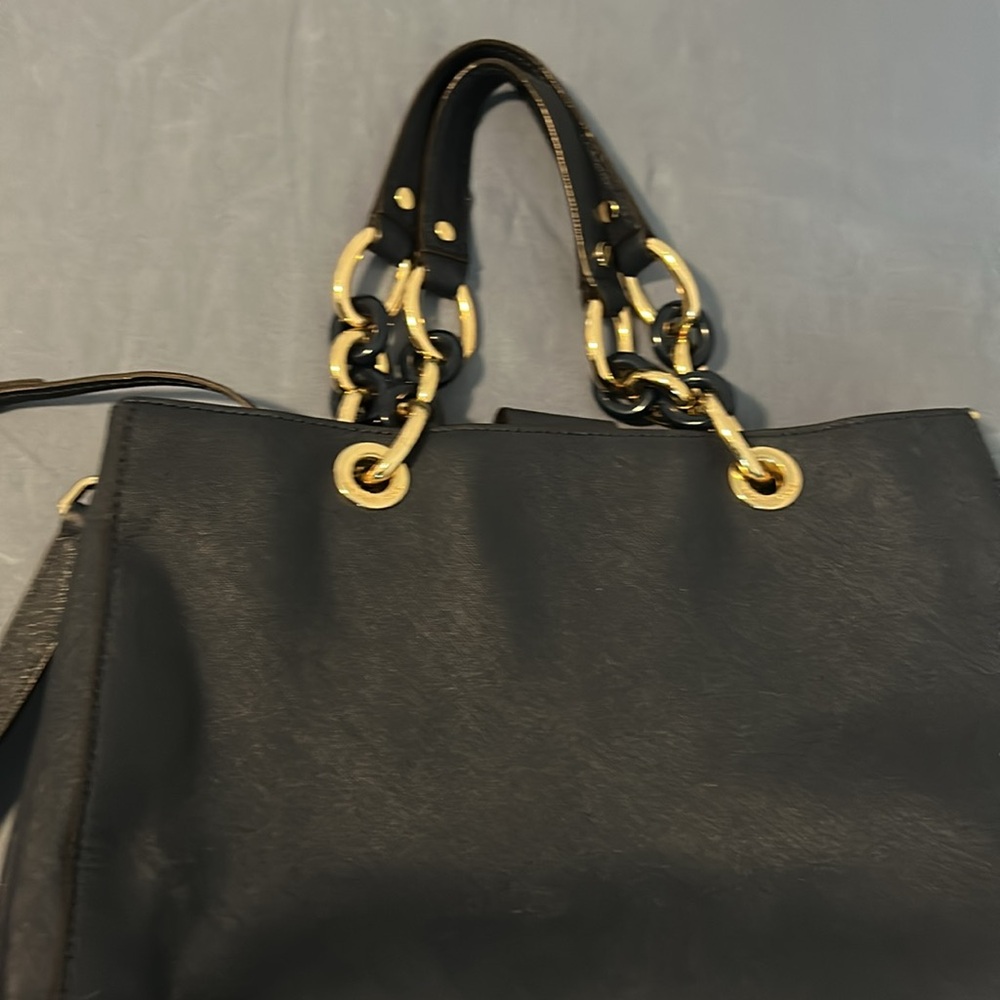 Blue Michael Kors Handbag with Gold Chain Handle - Picture 6 of 11